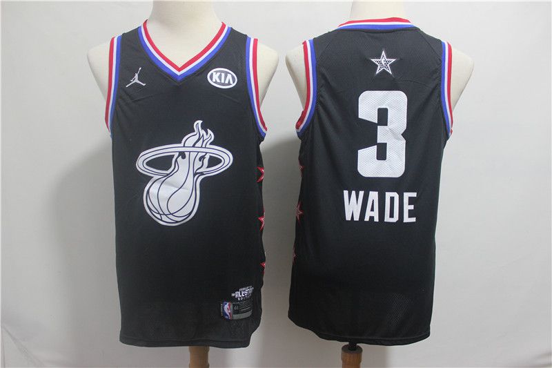 Men Miami Heat #3 Wade Black 2019 All Star NBA Jerseys->new england patriots->NFL Jersey